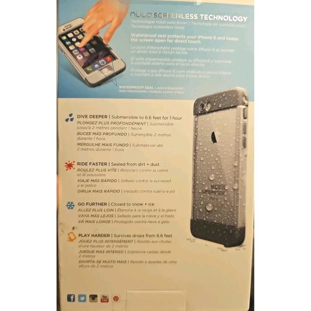 Lifeproof NÜÜD Screenless Technology,Waterproof Case for iPhone 6 White 77-51110
